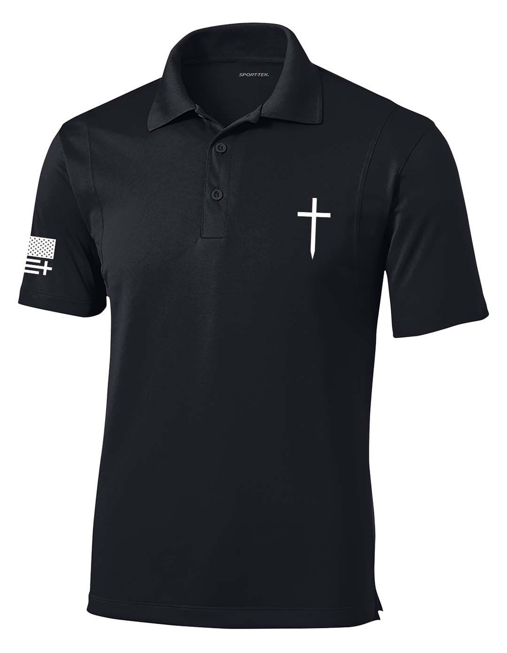 Trenz Shirt Company Mens Christian Polo Embroidered Cross Golf
